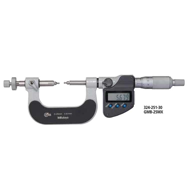 日本三豐（mitutoyo）齒輪外徑千分尺324, 124 系列 &mdash; 可更換球型測砧及測微螺桿測量面型GMB-MX &middot; GMB